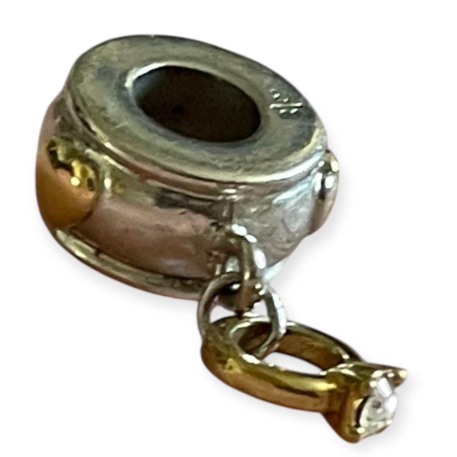 Two-Tone Danbury Mint I Do Wedding Charm Dangling Ring Gold Hearts Anniversary